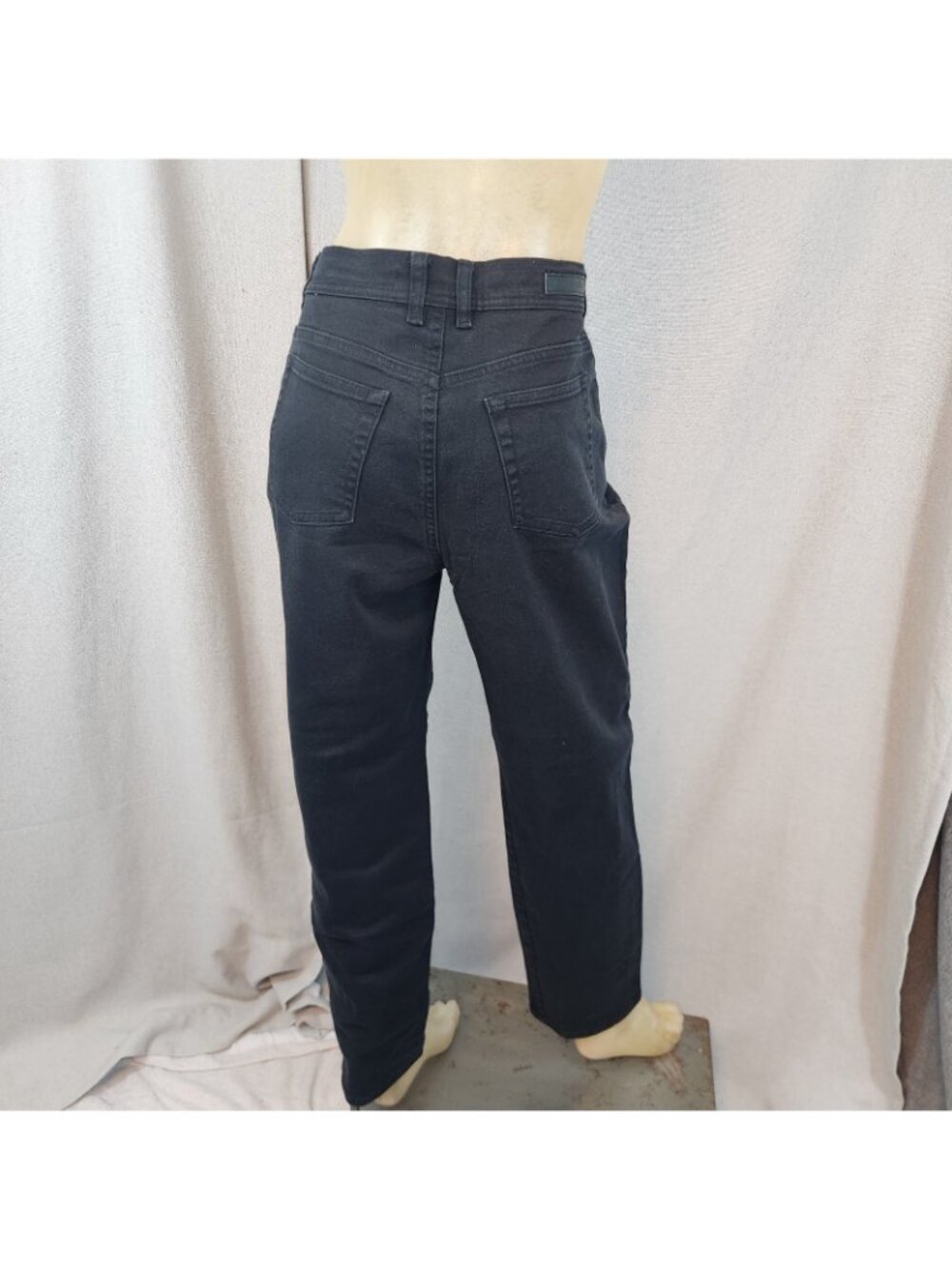 Gloria Vanderbilt Jeans Black Tapered High Rise Denim Blue Jeans Size 12 MEDIUM - Picture 4 of 8